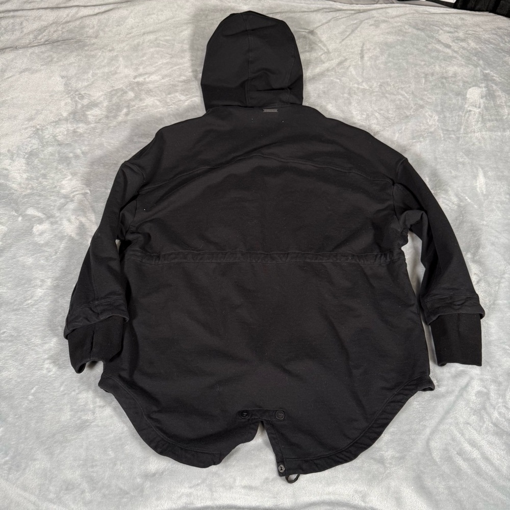 Blanc Noir Yolo Anorak Coat Jacket Womens S Oversized Long Fit Stretch Black - Picture 6 of 11